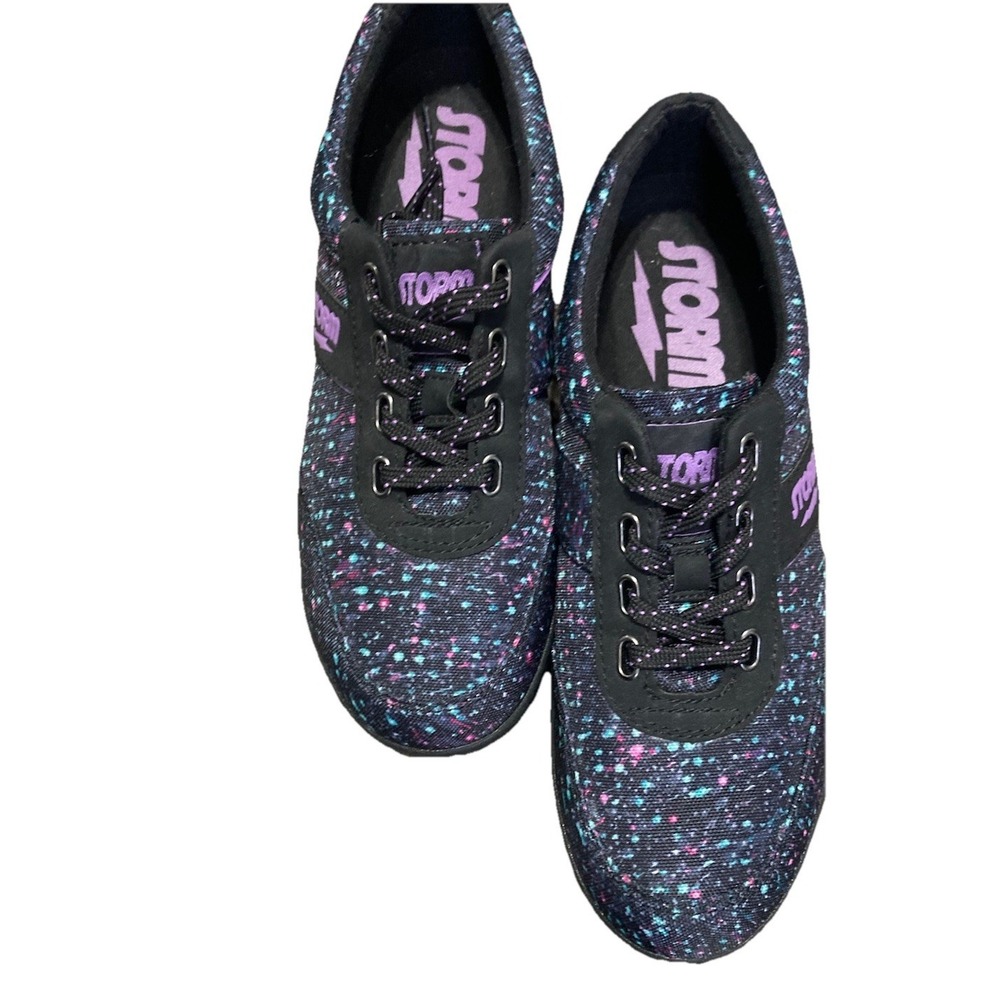 Storm Galaxy Bowling Shoes Black Splatter Womens Size 7 Athletic Lace Up
